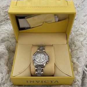 Invicta Angel Lady dress watch silver, pearl with Swarovski crystals